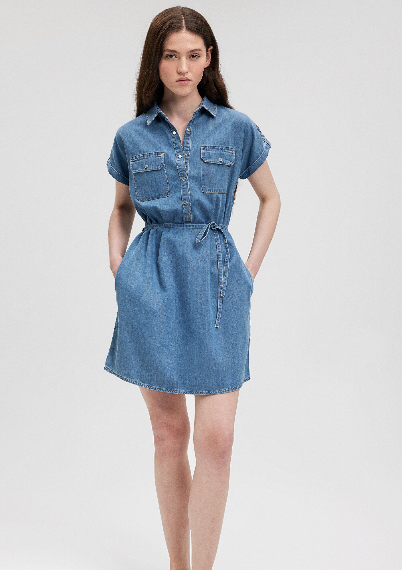 Barbara Light Blue Denim Jean Dress Mavi