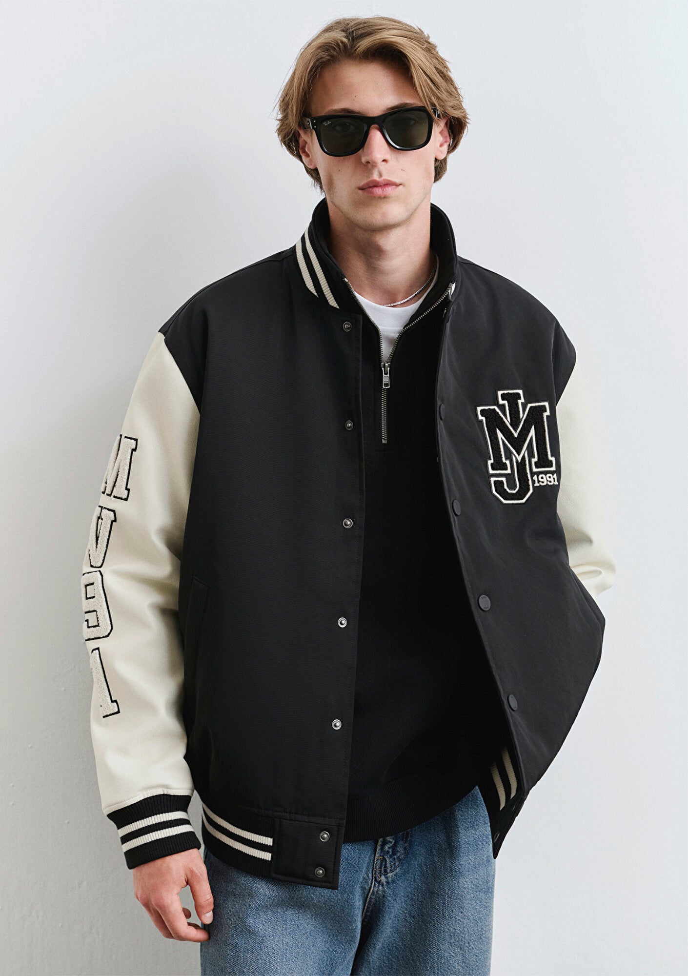 Mavis Math Jacket Mavi Printed College Jacket Mavi