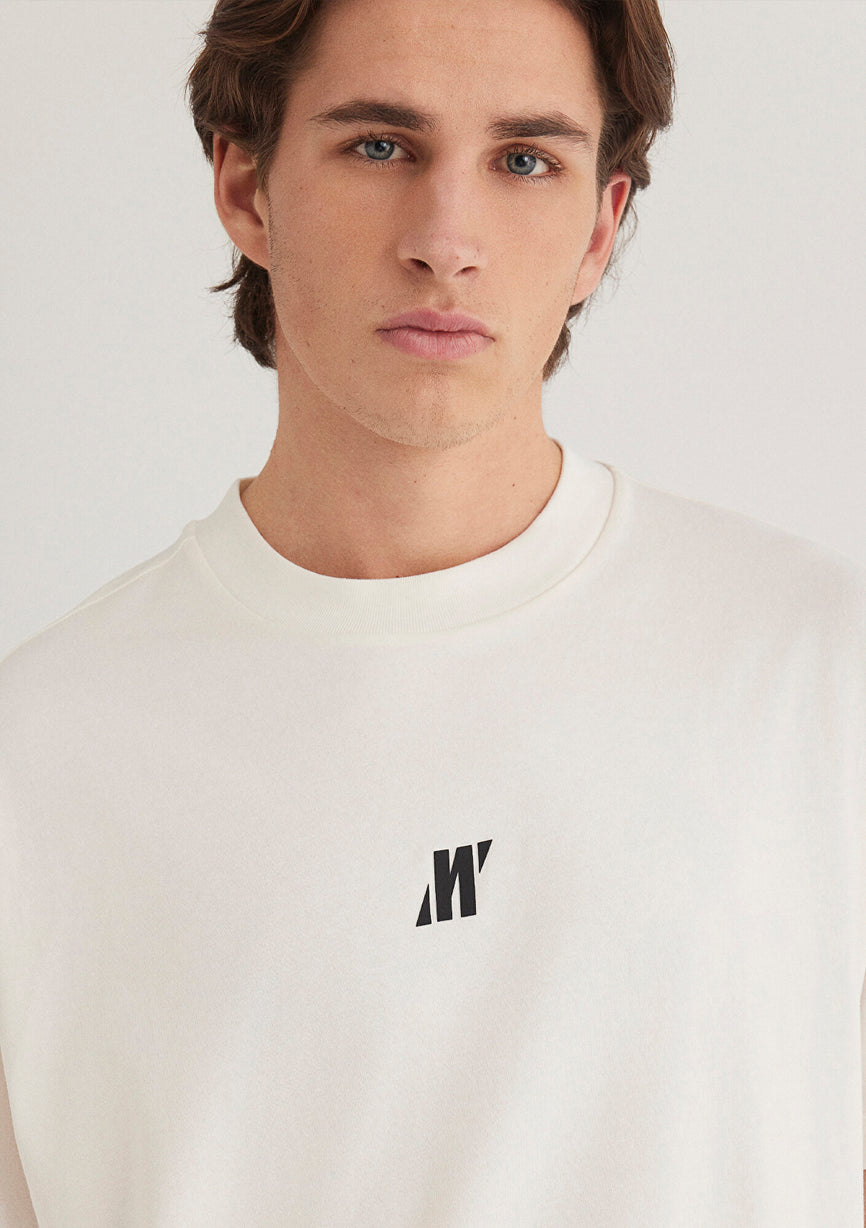 Mavi KURZARM CAT PRINTED TEE - T-Shirt Print - Antique White/weiß