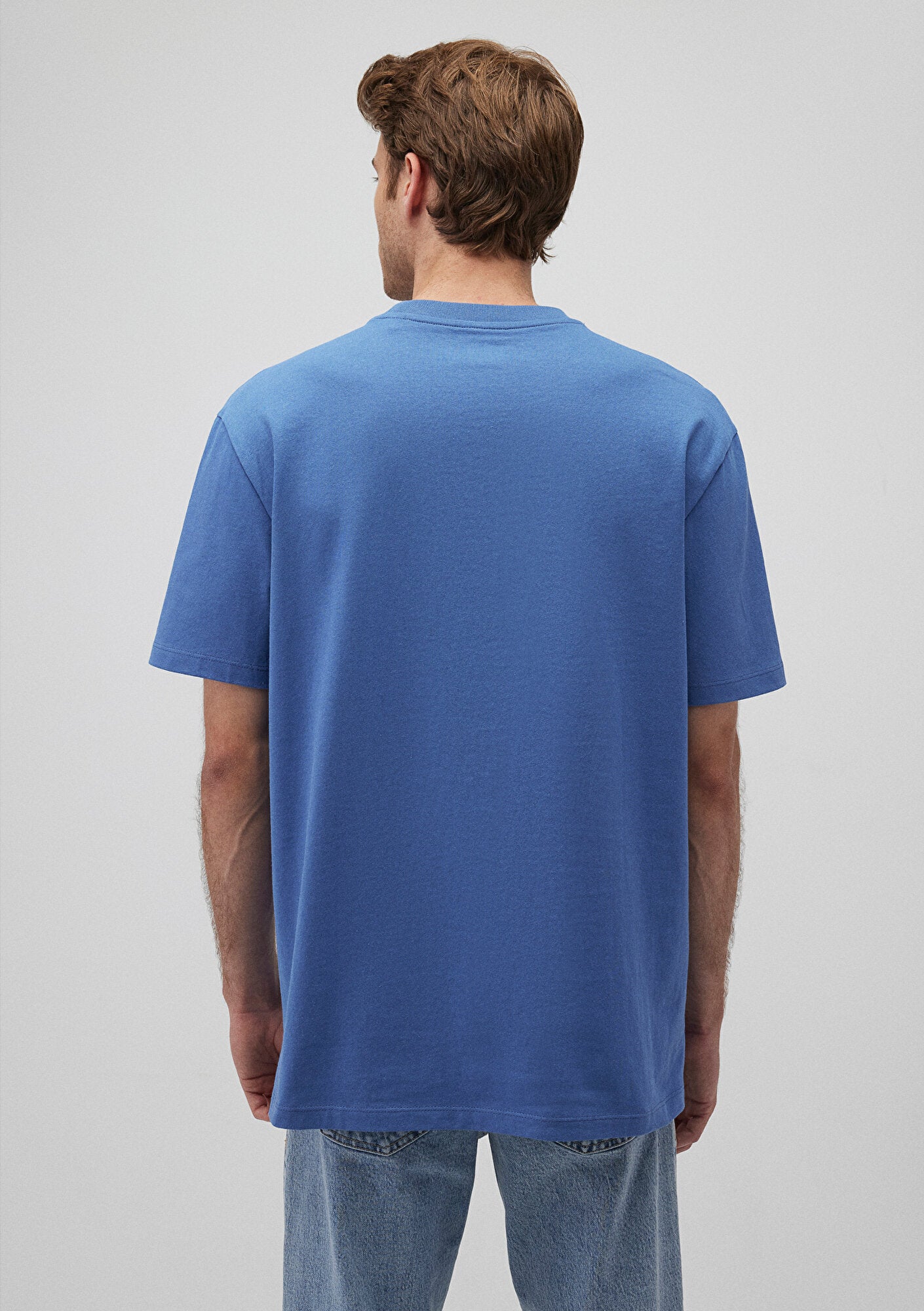 Basic Blue T Pocket Detailed Blue Basic T-Shirt Mavi