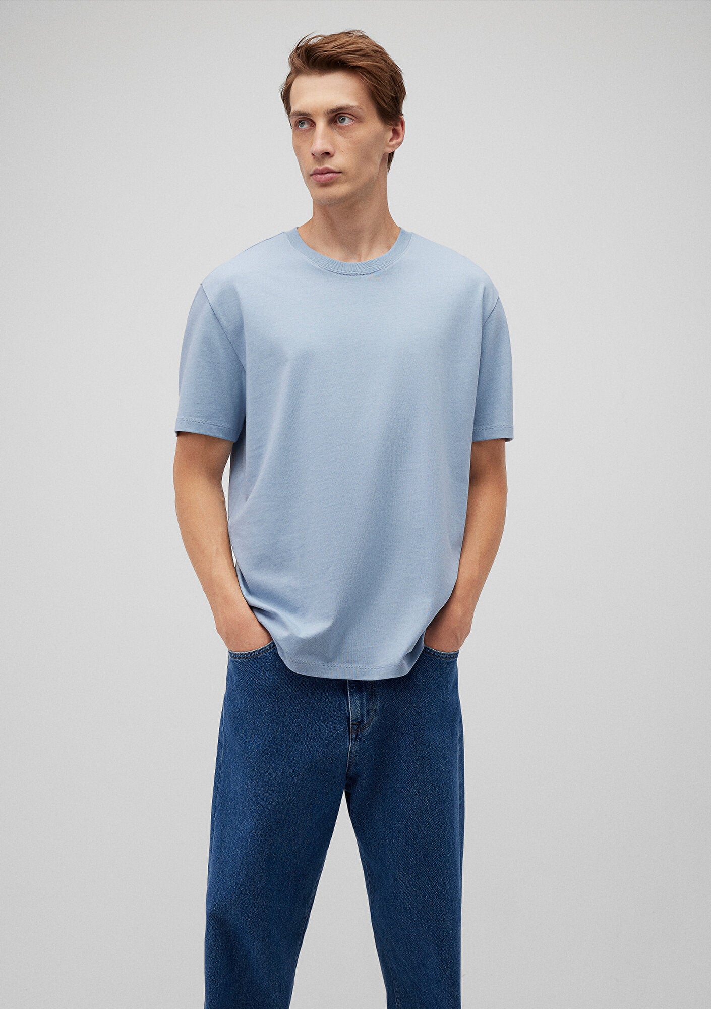 Basic Blue T Blue Basic T-Shirt Mavi