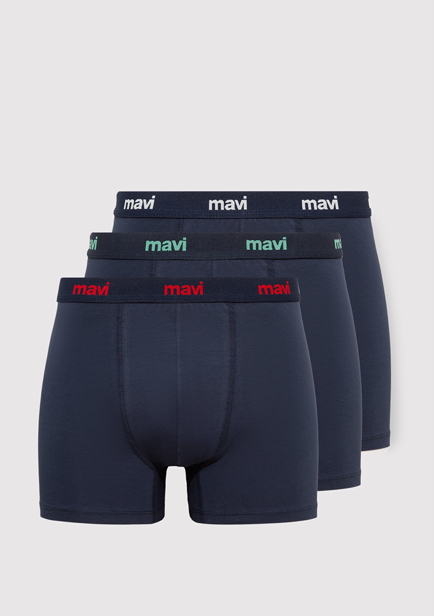 Kit Boxer Blue 3 Pack Basic Navy Blue Boxer Mavi
