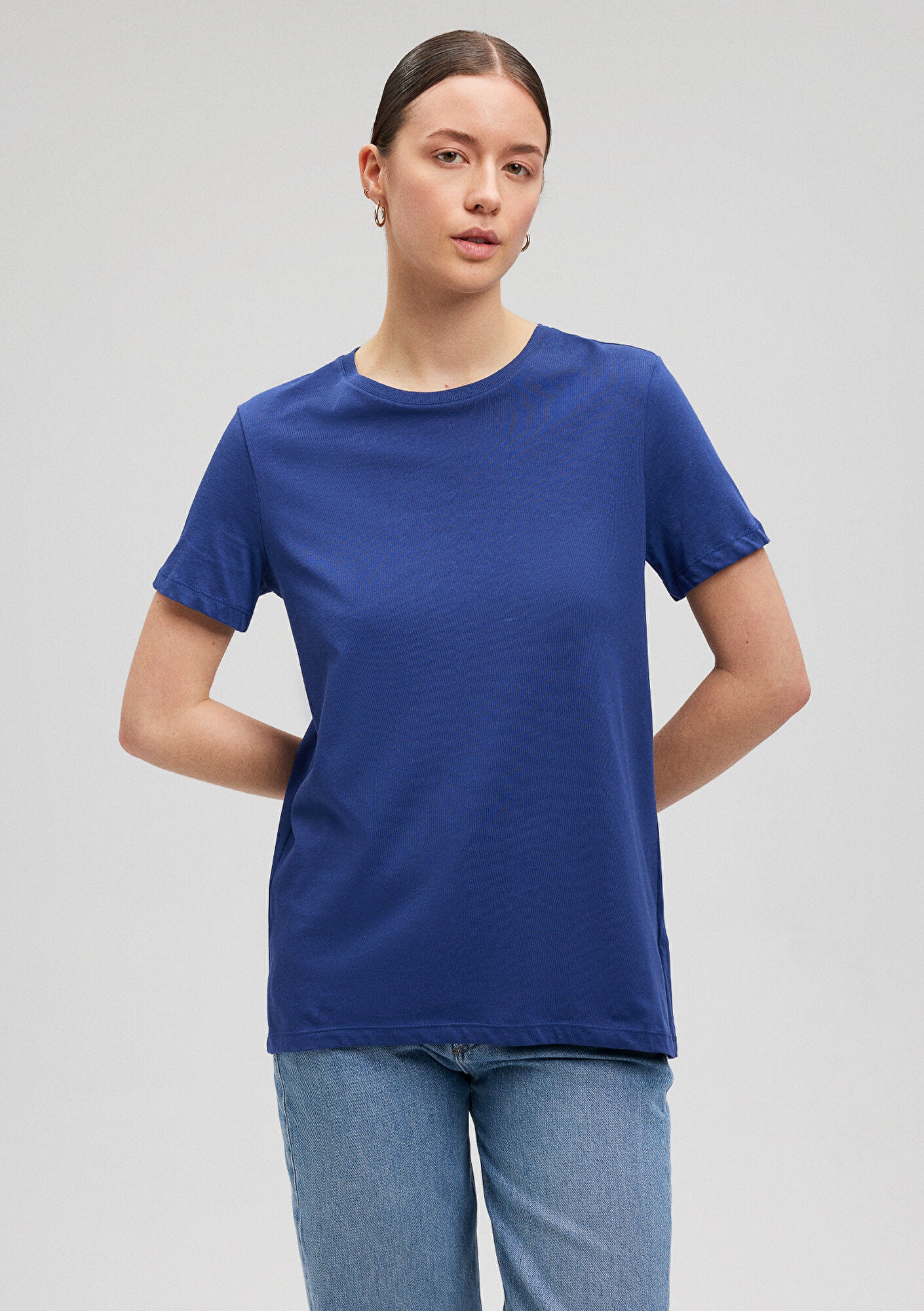 Basic Blue T Blue Basic T-Shirt Mavi