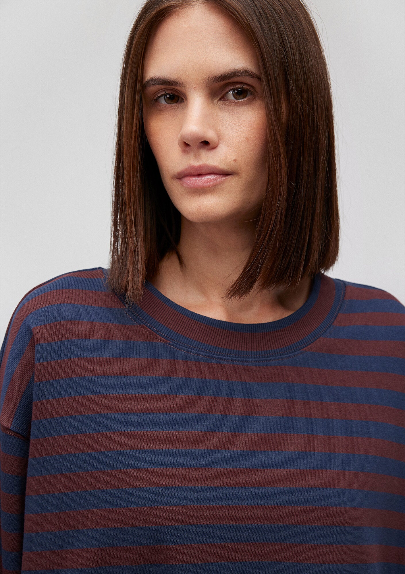 Burgundy Navy Striped T-Shirt Mavi