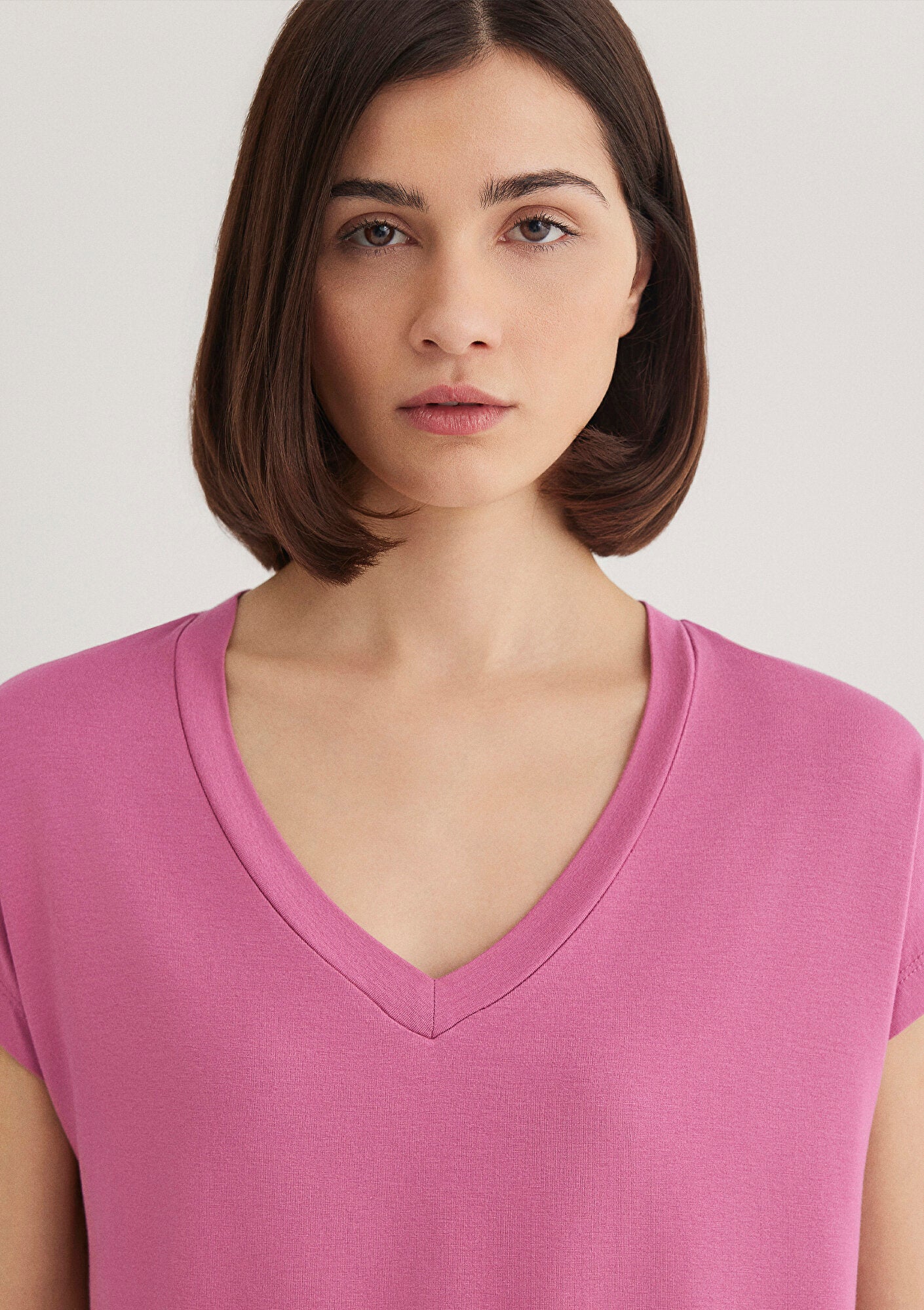 Pink Variant Pink Basic T-Shirt Mavi
