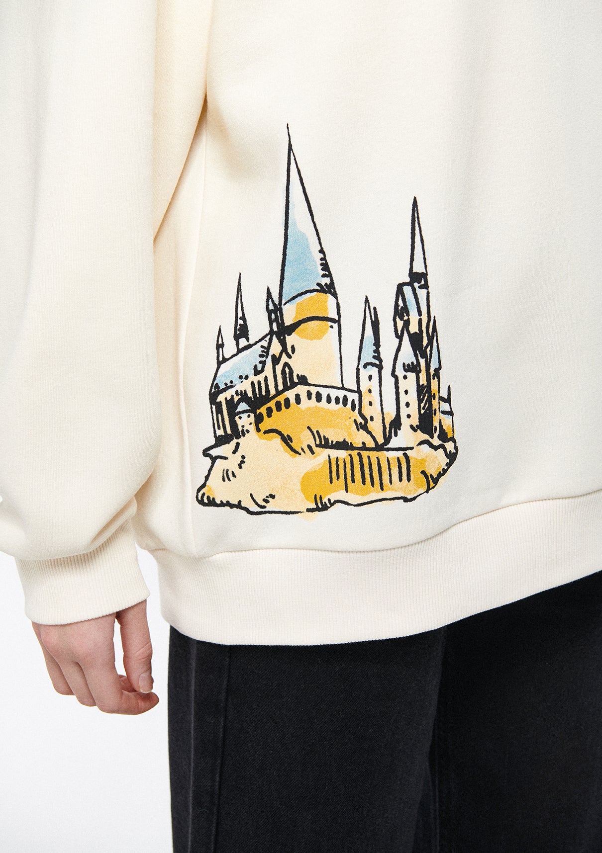 Harry Potter Printed White Sweatshirt Mavi