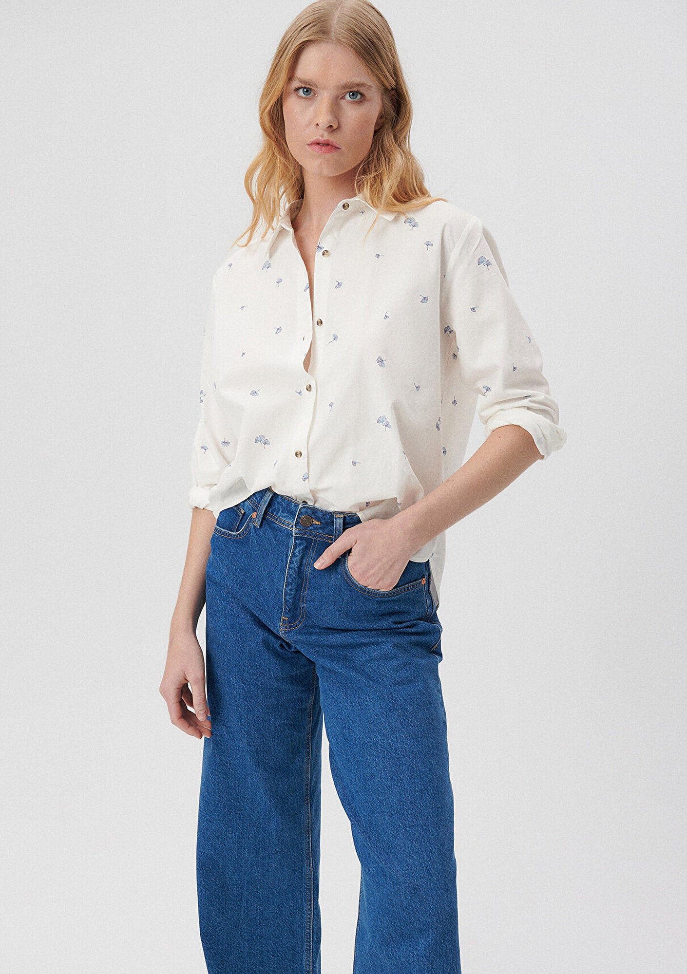 Mavi Damen Bluse Mit Print – Viskose, Weicher Stoff, Mit Kragen Und Knöpfen