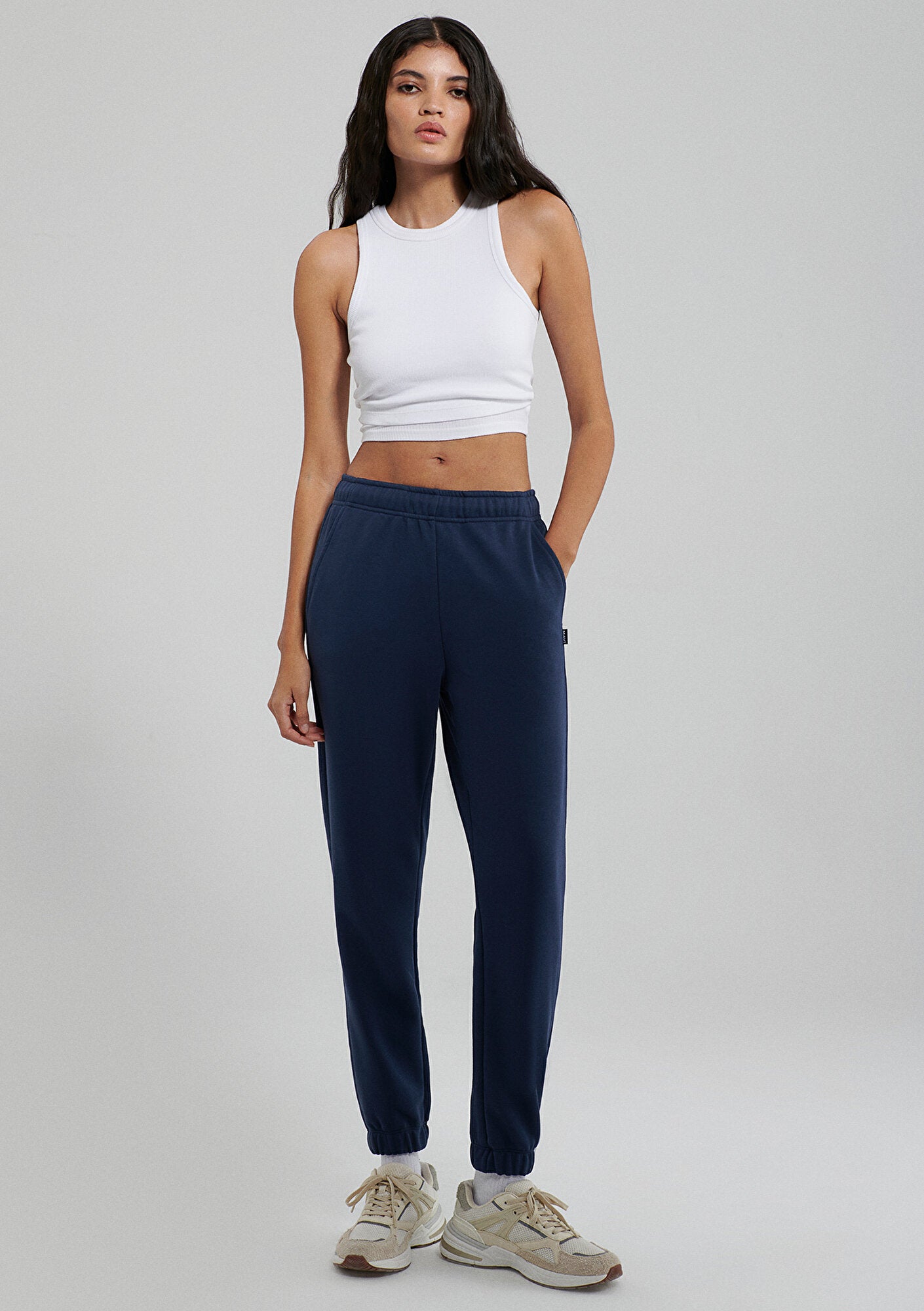 Navy Basic Sweatpants Mavi
